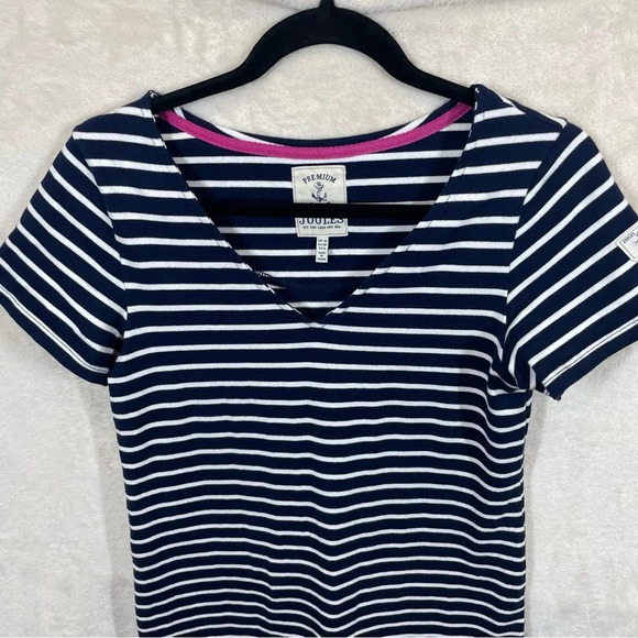 Joules Riviera V-Neck Jersey Dress 6 Navy/Cream Nautical Preppy vacation casual - Picture 4 of 10